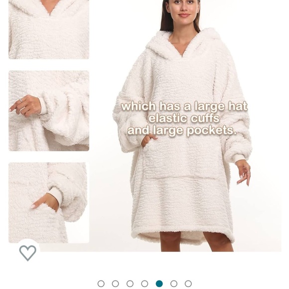 NWT Sherpa Cream Wearable Blanket One Size - Picture 6 of 7